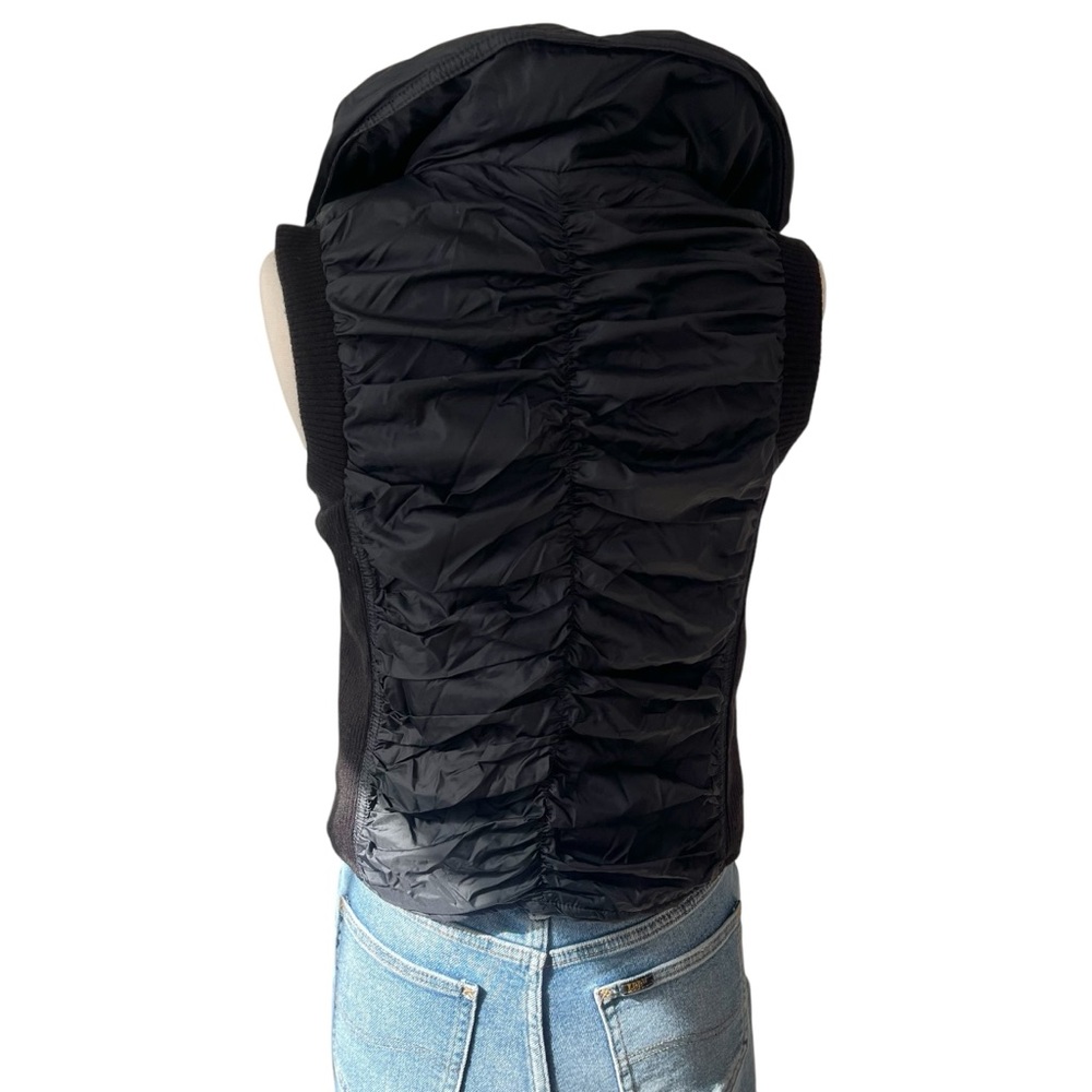Free People shirred full zip insulated nylon vest black S - Picture 5 of 13